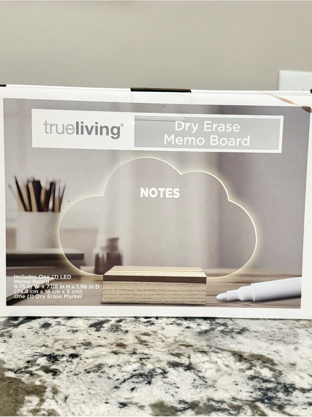 Cloud Dry Erase Memo Board with LED Base - Clear